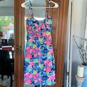 Lilly Pulitzer Floral Dress in Blue and Pink